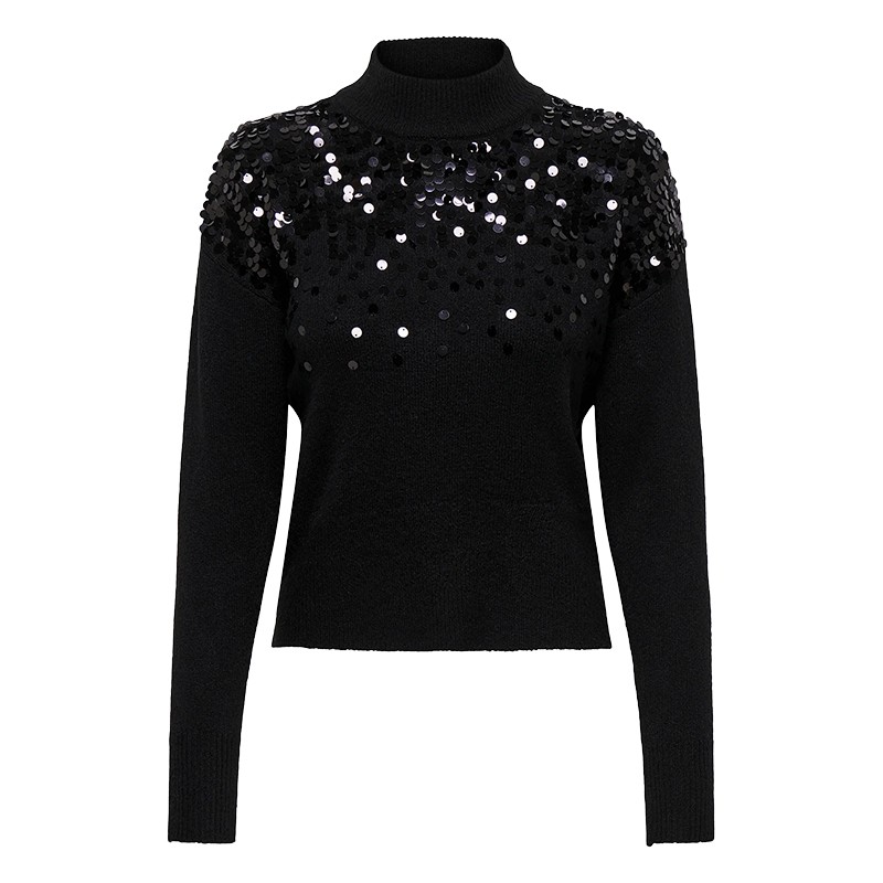 ONLY ONLALBA LS SEQUINS HIGH NECK KNT